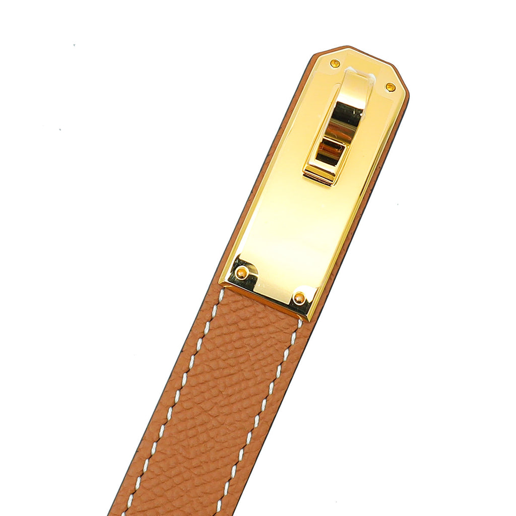 Hermes Gold Kelly 18mm Belt