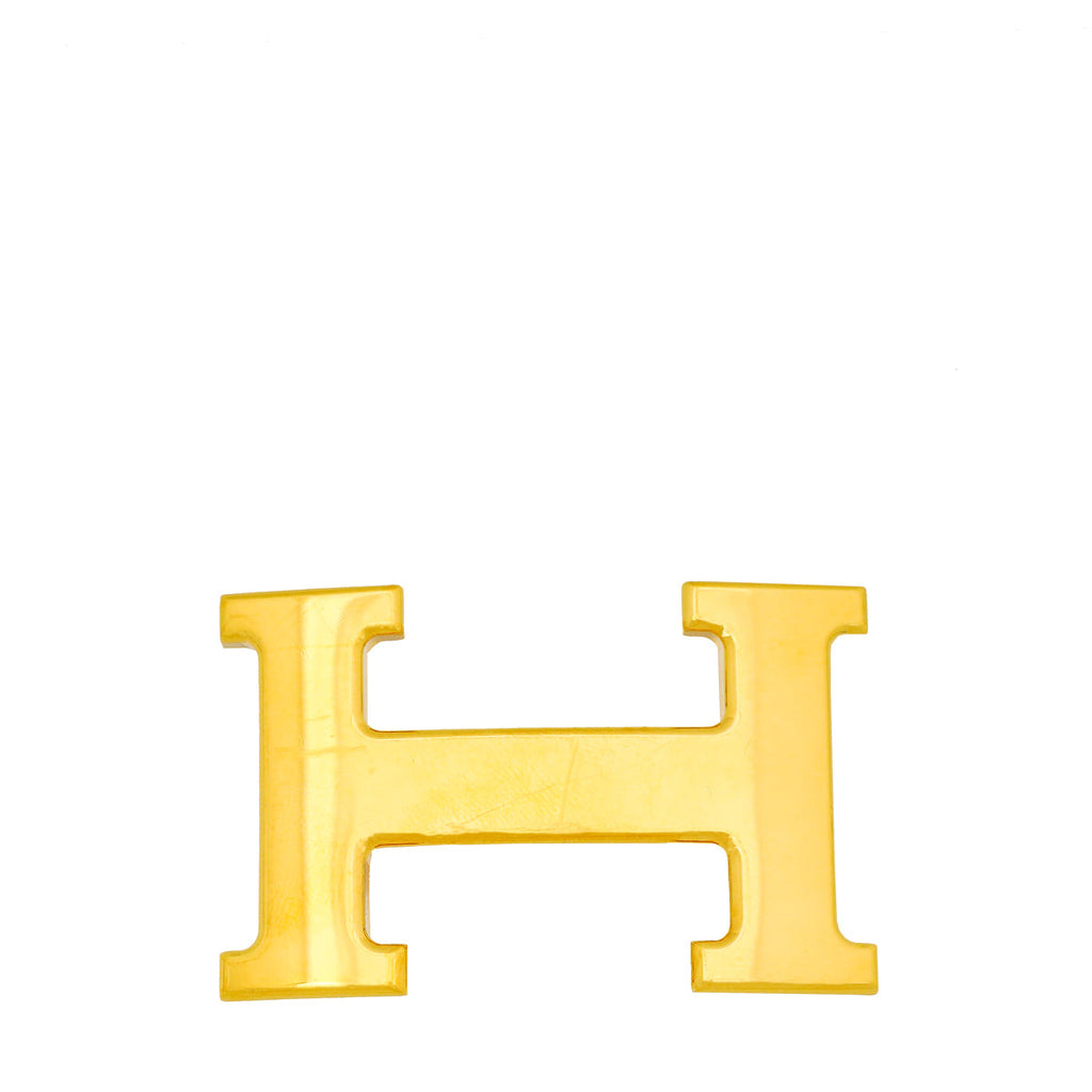 Hermes H Gold Plated Metal 32mm Belt Buckle