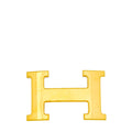 Hermes H Gold Plated Metal 32mm Belt Buckle