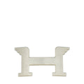 Hermes H Brushed Palladium Plated 32mm Belt Buckle
