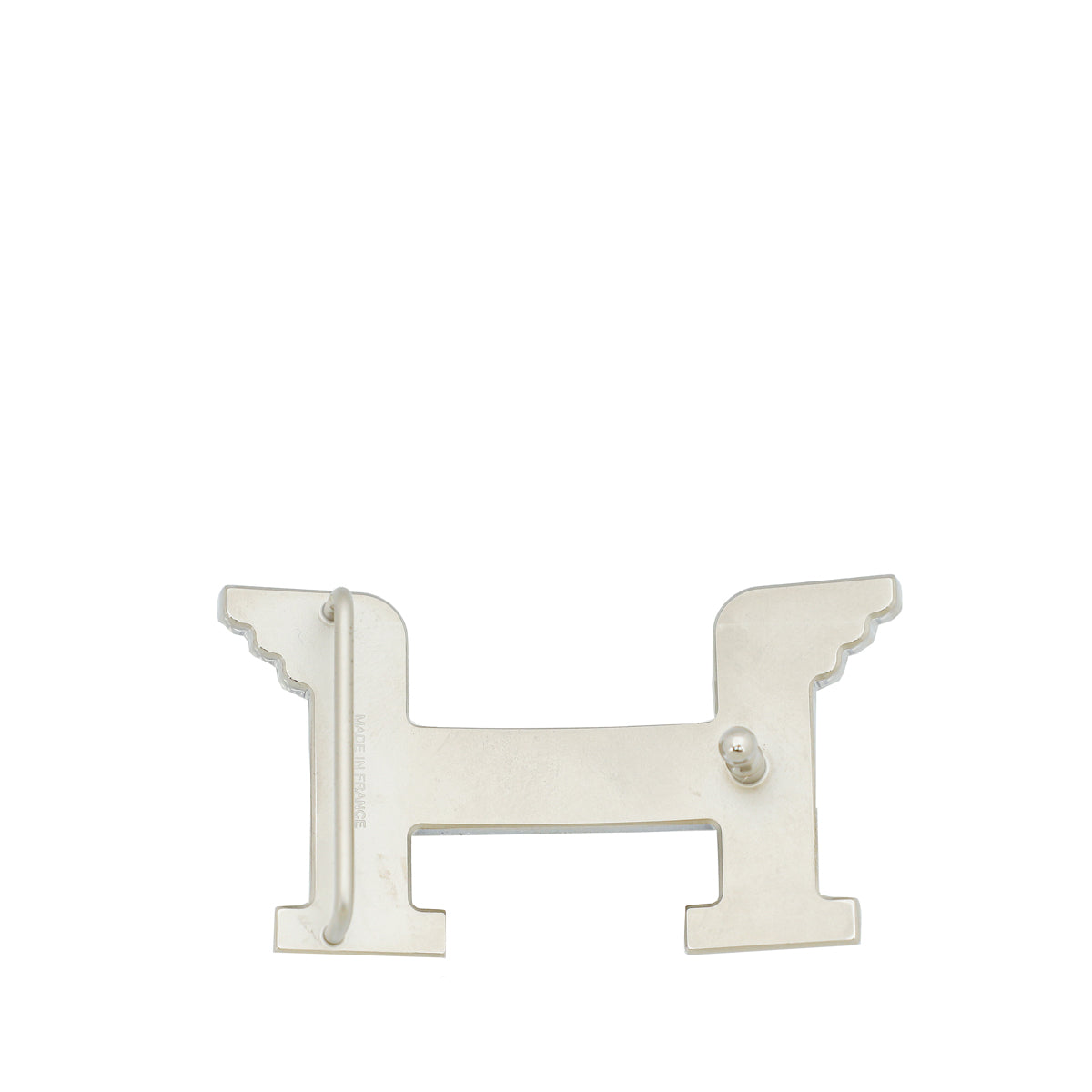 Hermes H Brushed Palladium Plated 32mm Belt Buckle