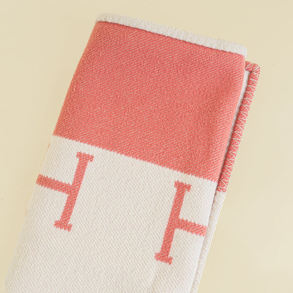 Hermes Rose Airelles Avalon Baby Blanket