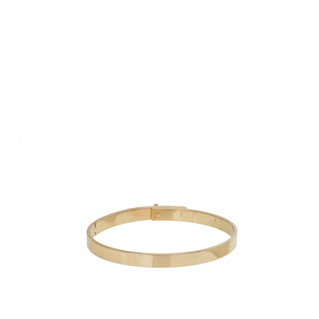 Hermes 18K Rose Gold Diamond Kelly Small Model Bracelet