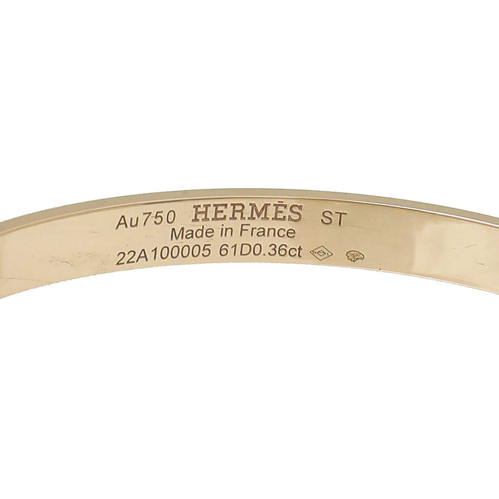 Hermes 18K Rose Gold Diamond Kelly Small Model Bracelet
