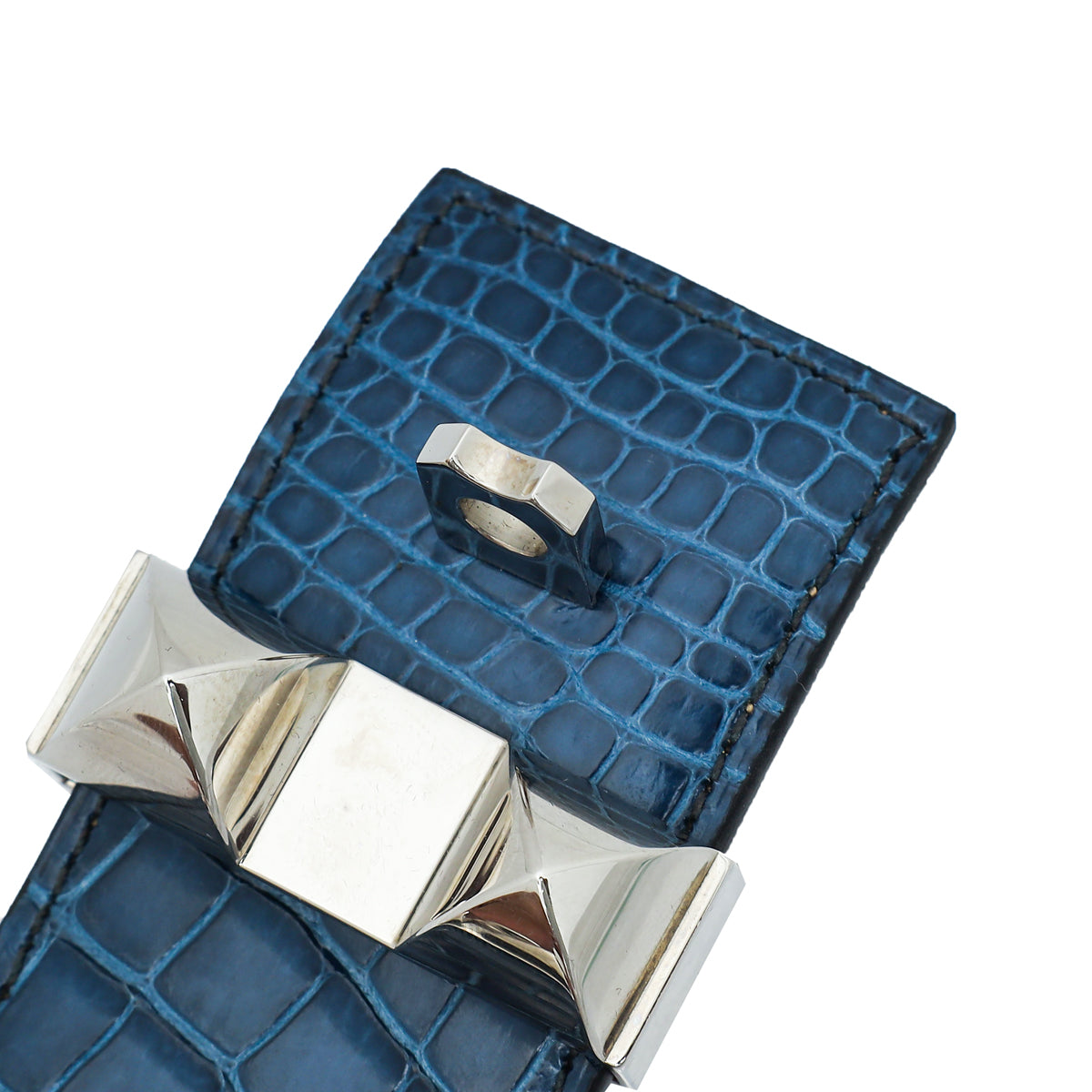 Hermes Blue Alligator Matte Kelly Dog Small Bracelet