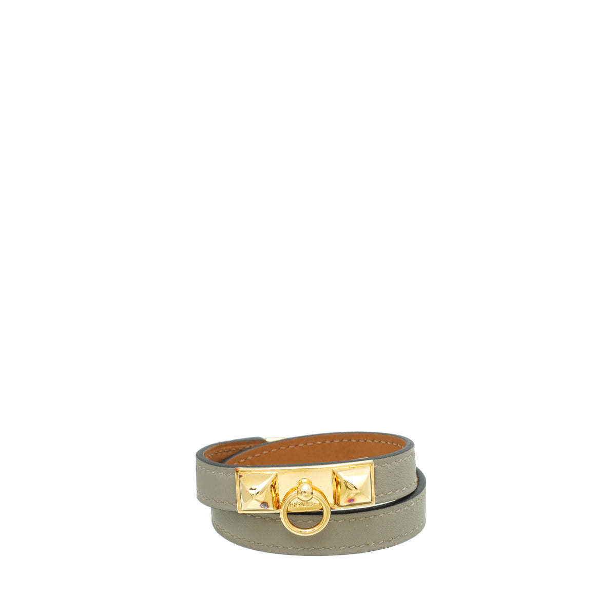 Hermes Etoupe Rivale Double Tour Bracelet