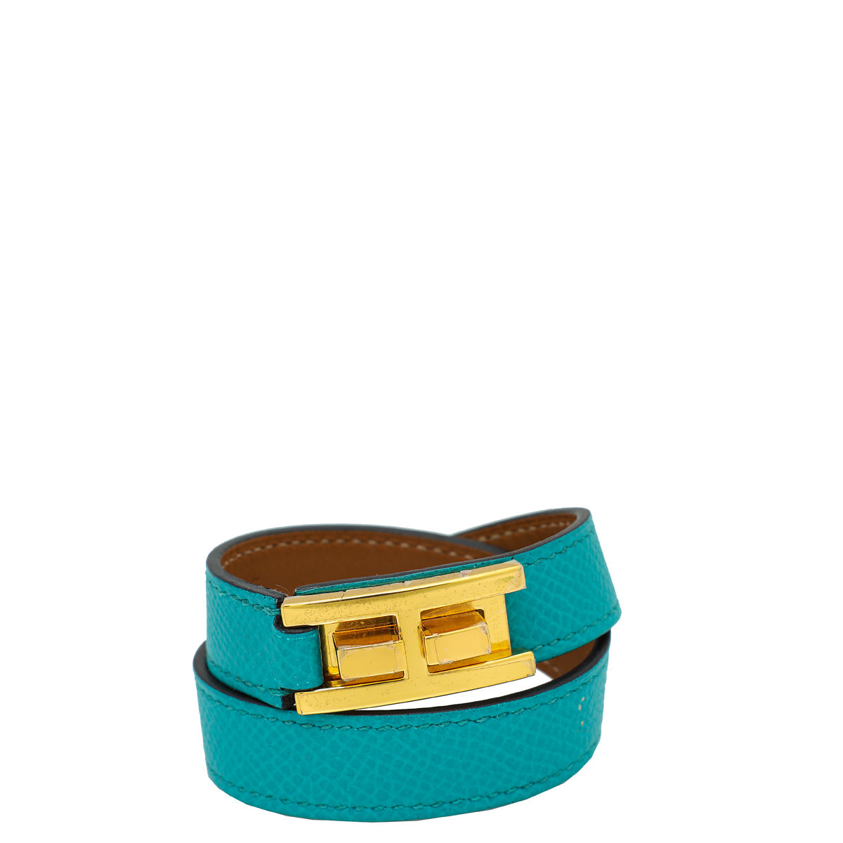 Hermes Bleu Paon Drag Double Tour Bracelet