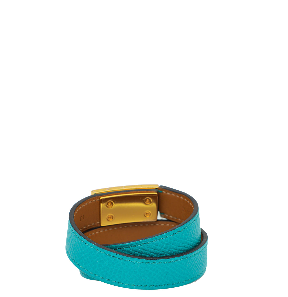 Hermes Bleu Paon Drag Double Tour Bracelet