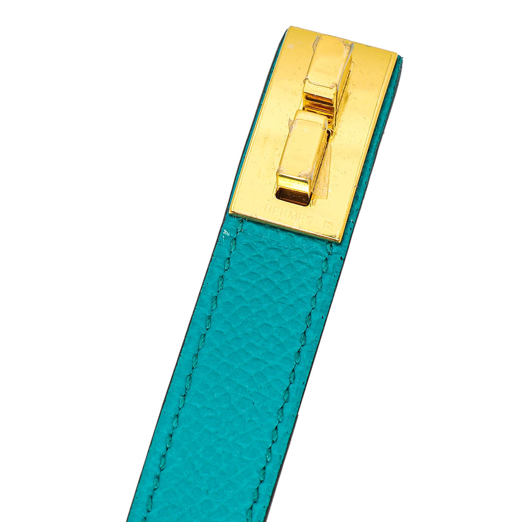 Hermes Bleu Paon Drag Double Tour Bracelet