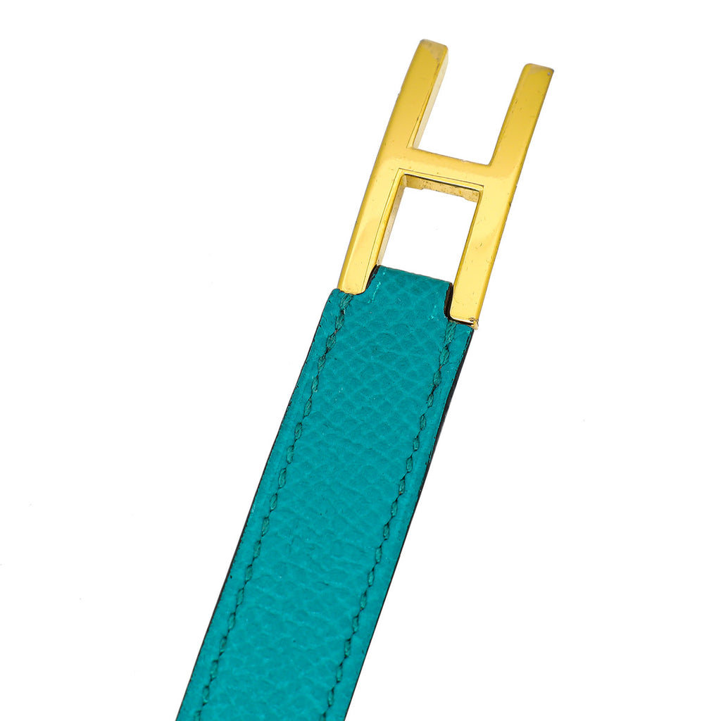 Hermes Bleu Paon Drag Double Tour Bracelet