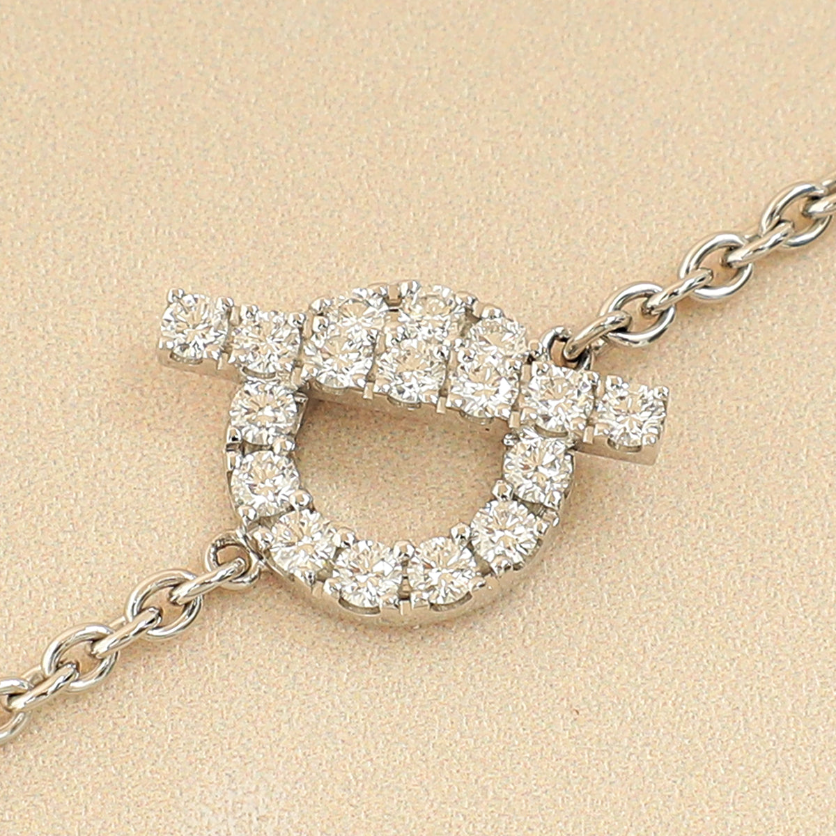 Hermes 18K White Gold Finesse Diamond Bracelet