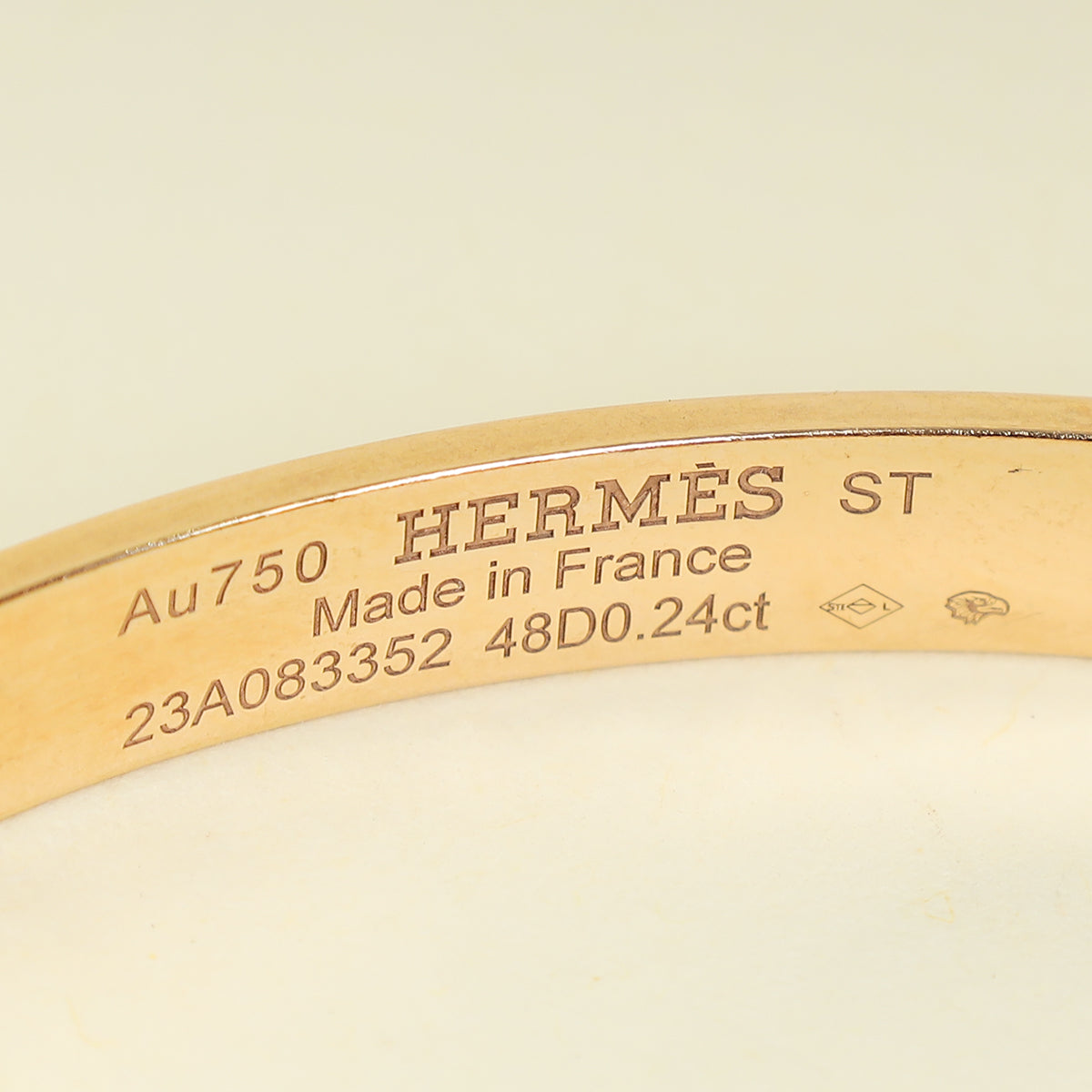 Hermes 18K Rose Gold Collier de Chien w/Diamond Small Model Bracelet