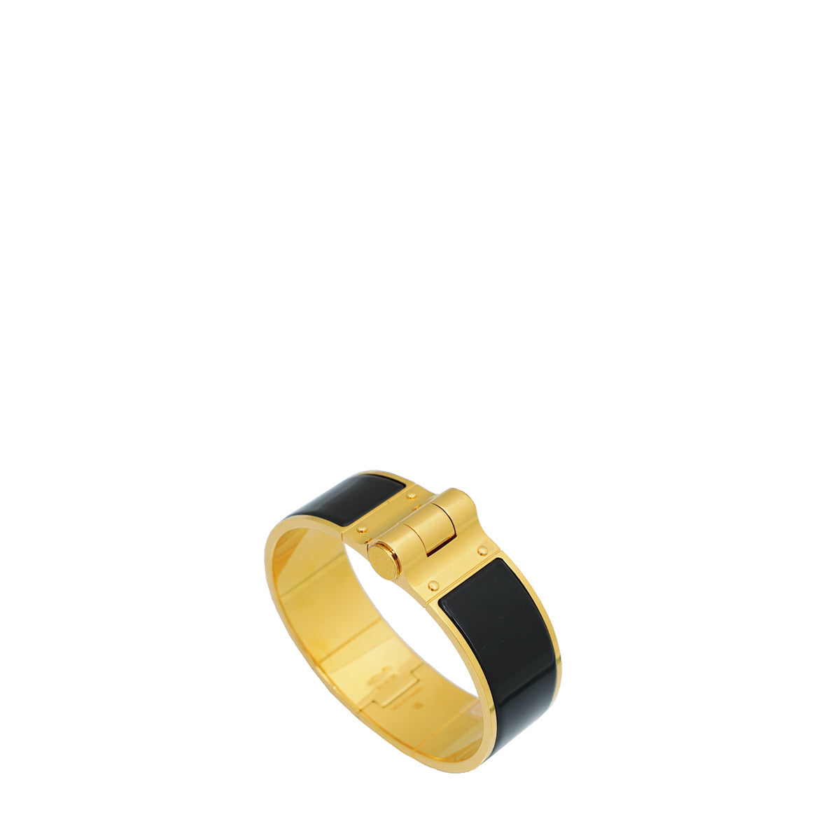 Hermes Noir Charniere Hinged Large Bracelet