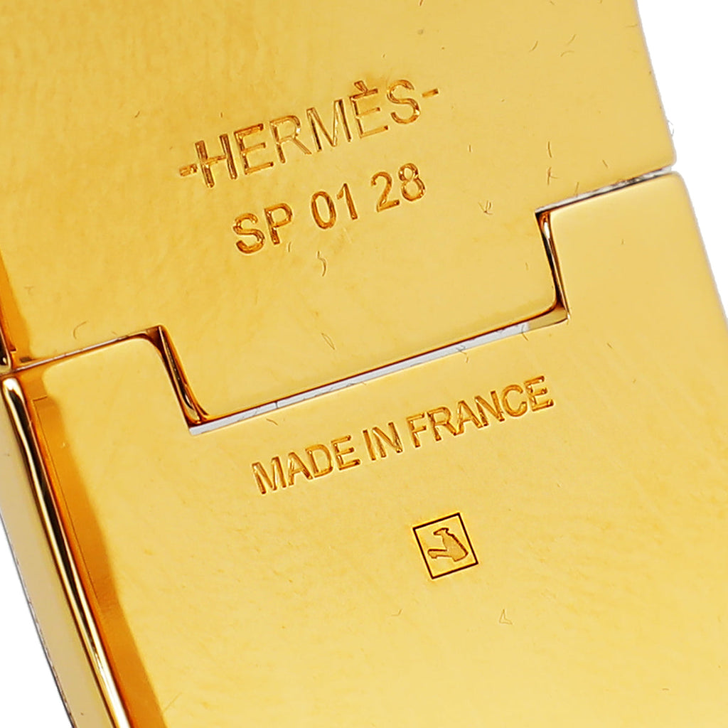 Hermes Noir Charniere Hinged Large Bracelet