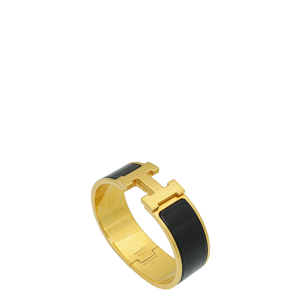 Hermes Noir Clic Clac H Bracelet