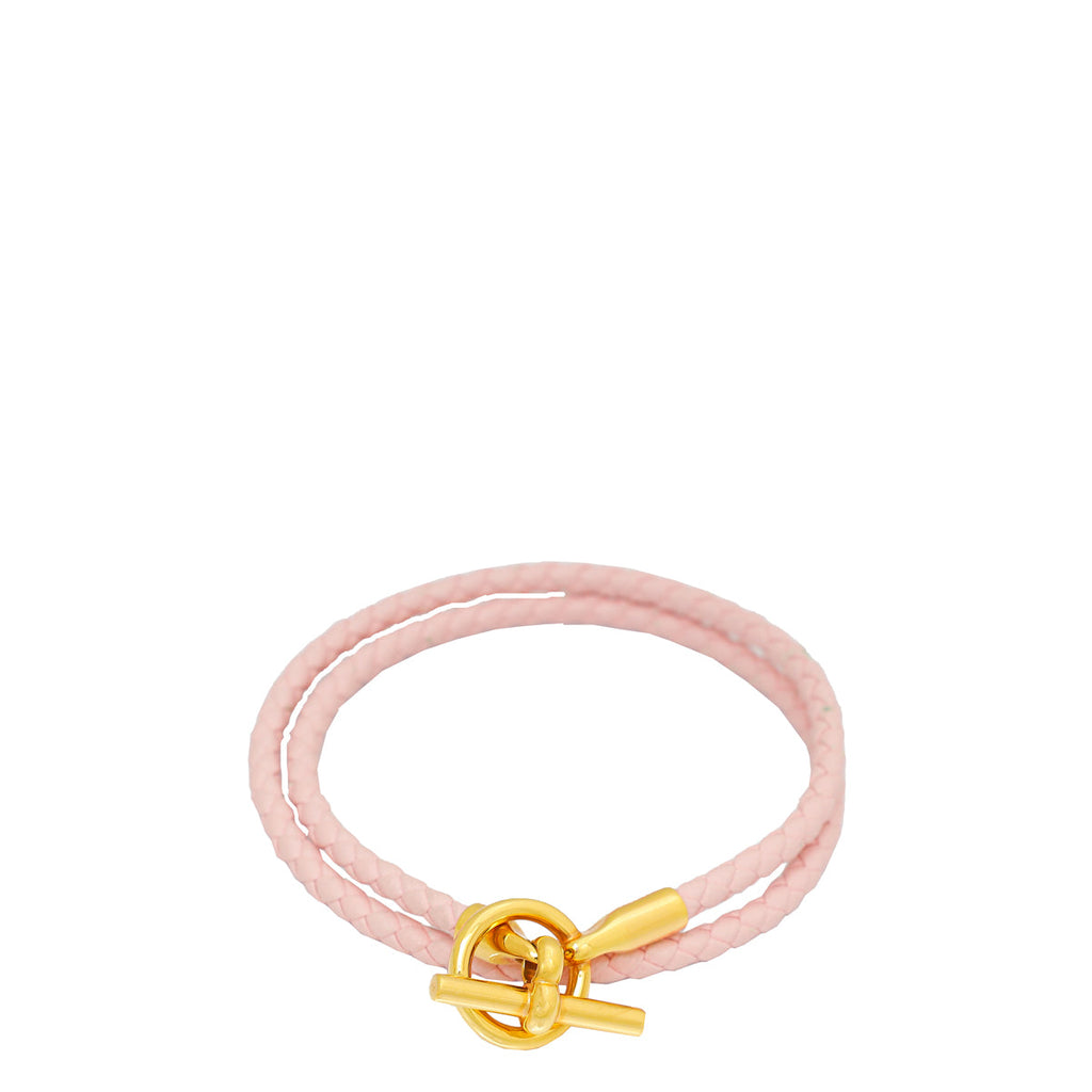 Hermes Rose Glenan Double Tour Bracelet