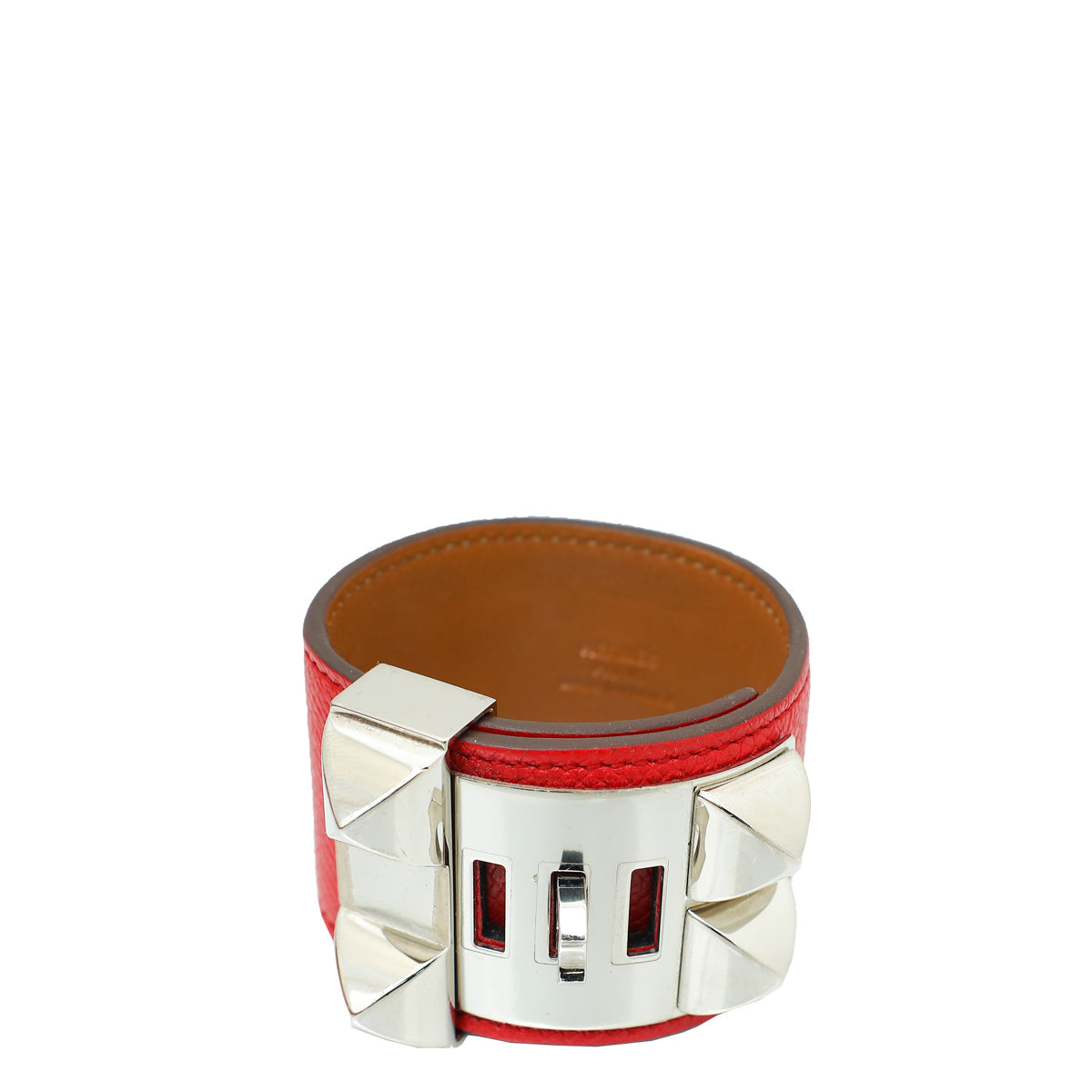 Hermes Rouge Collier De Chien Small Bracelet