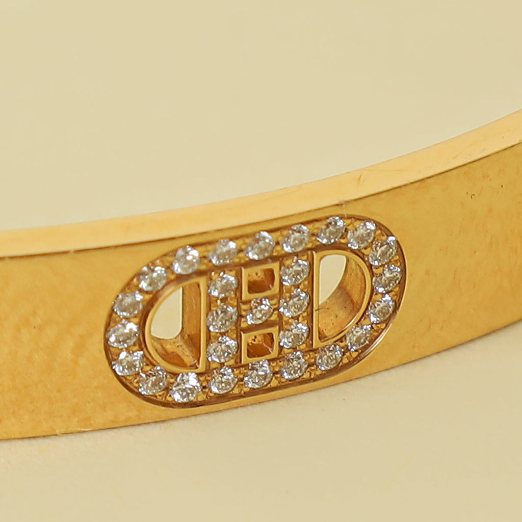 Hermes 18K Pink Gold Diamond H D'Ancre Small Model Bracelet
