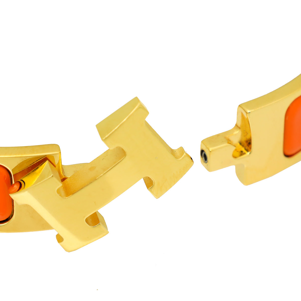 Hermes Orange Clic H Bracelet