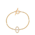 Hermes 18K Rose Gold Diamond Chaine D'ancre Contour Bracelet