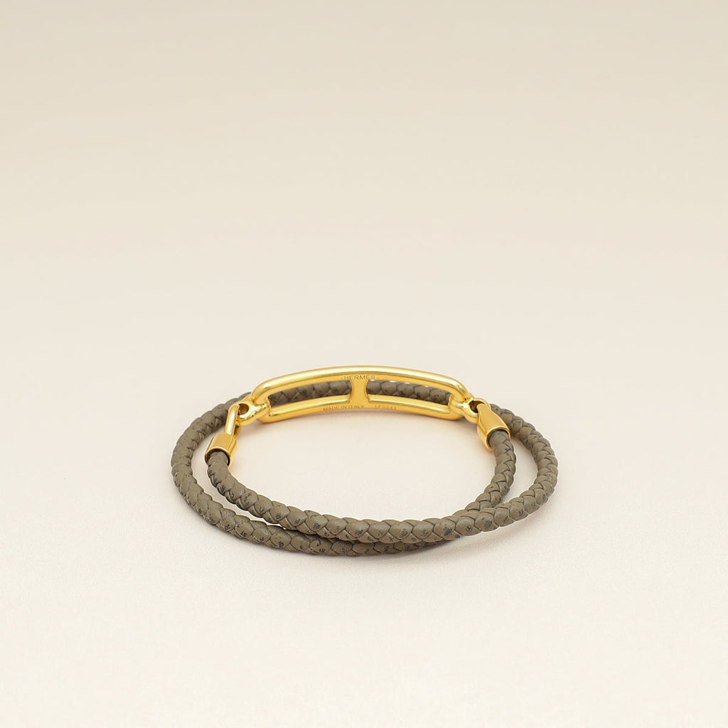 Hermes Etoupe Roulis Double Tour Bracelet