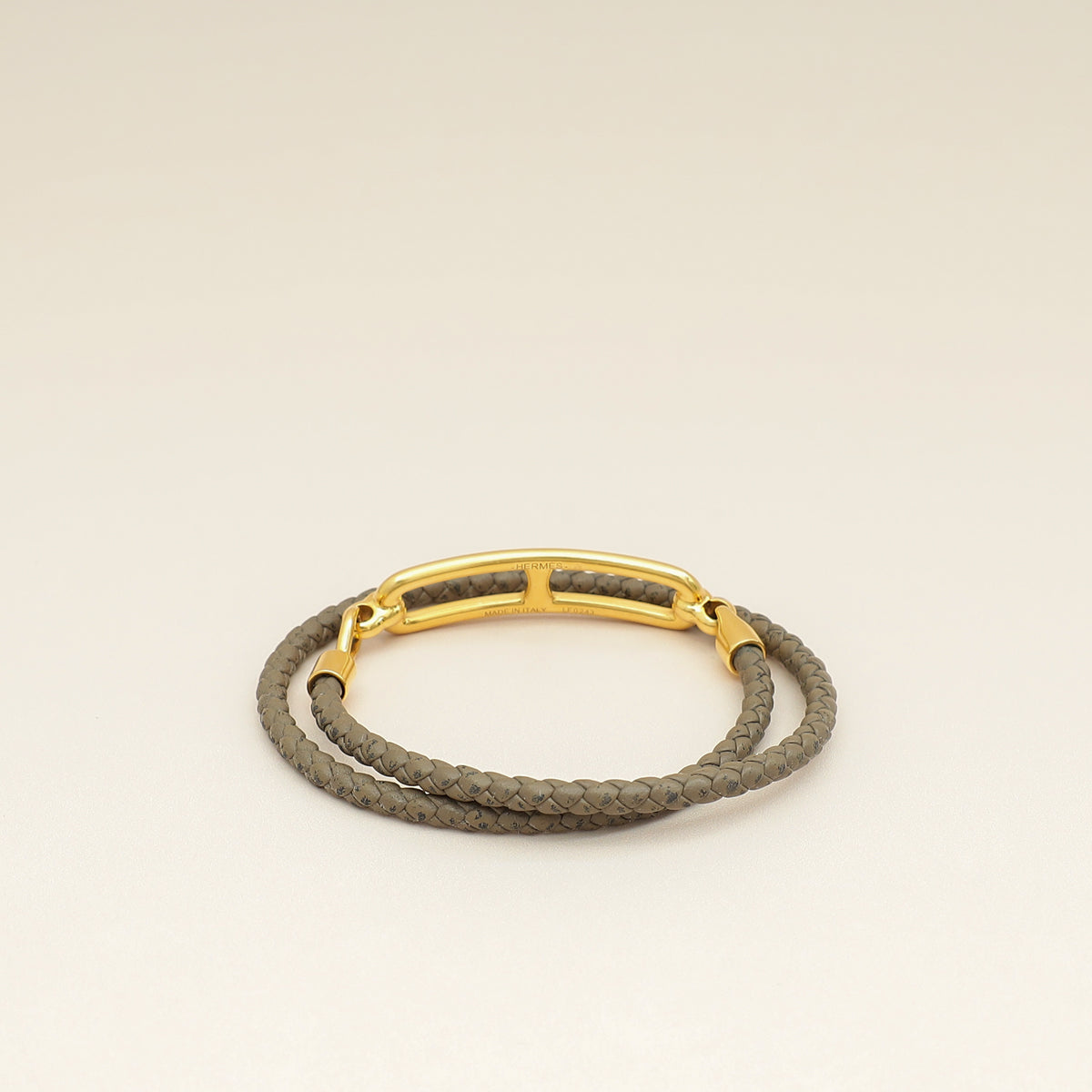Hermes Etoupe Roulis Double Tour Bracelet