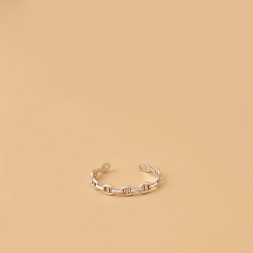 Hermes Sterling Silver Chaine d'ancre Enchainee Bracelet