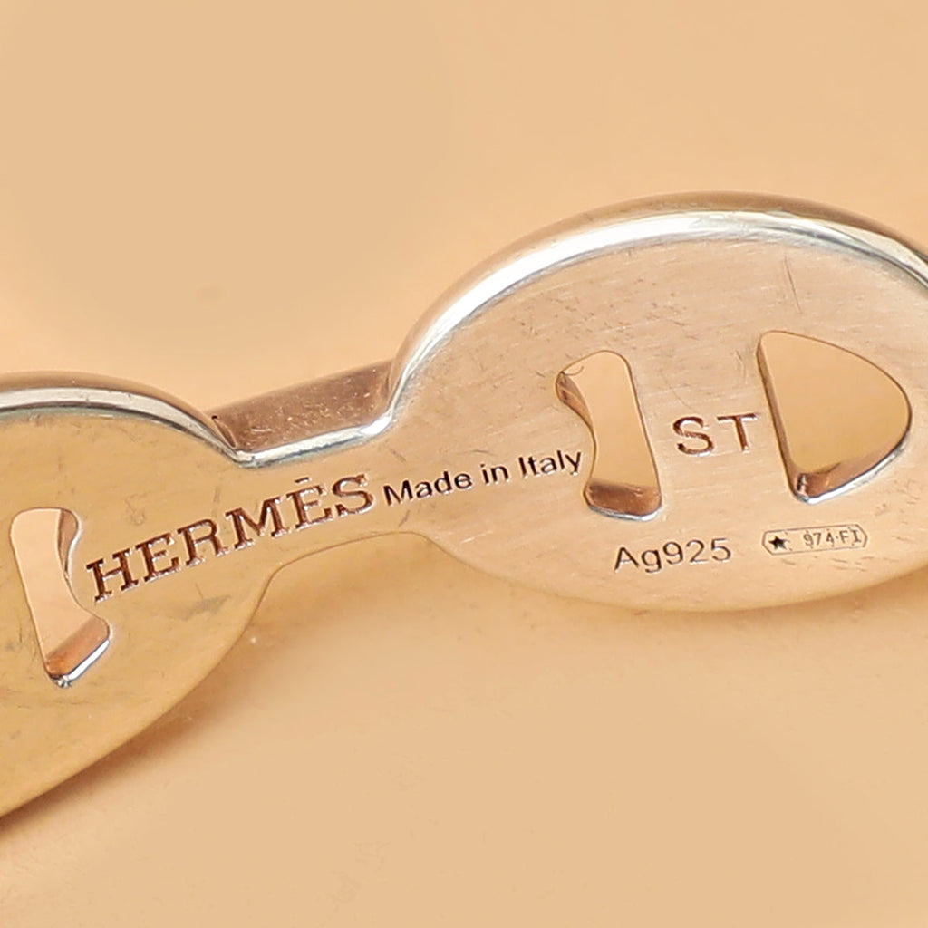 Hermes Sterling Silver Chaine d'ancre Enchainee Bracelet