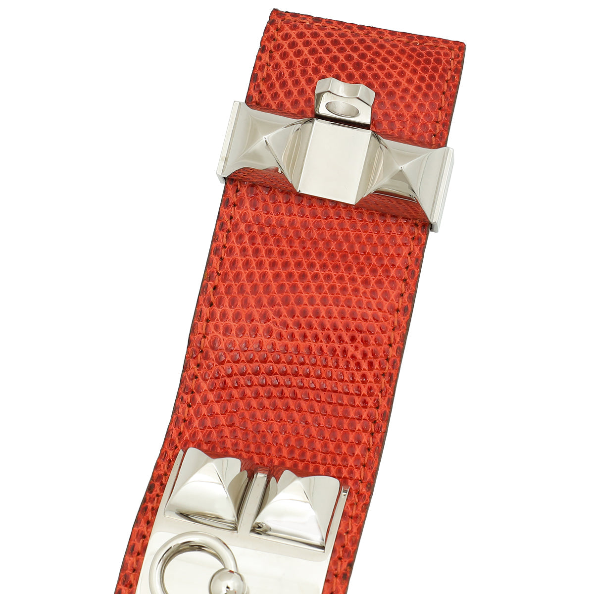 Hermes Orange Lizard Collier de Chien Bracelet