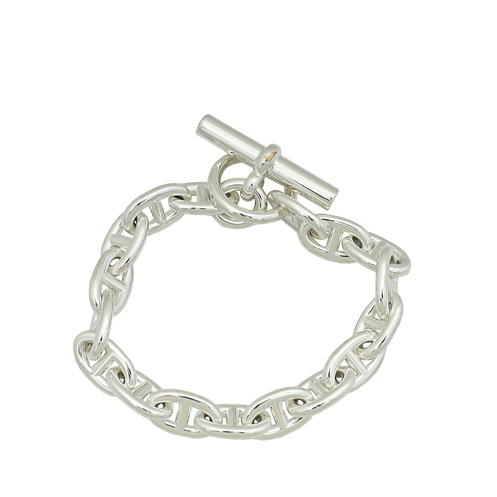 Hermes Sterling Silver Chaine D'Ancre Bracelet 17