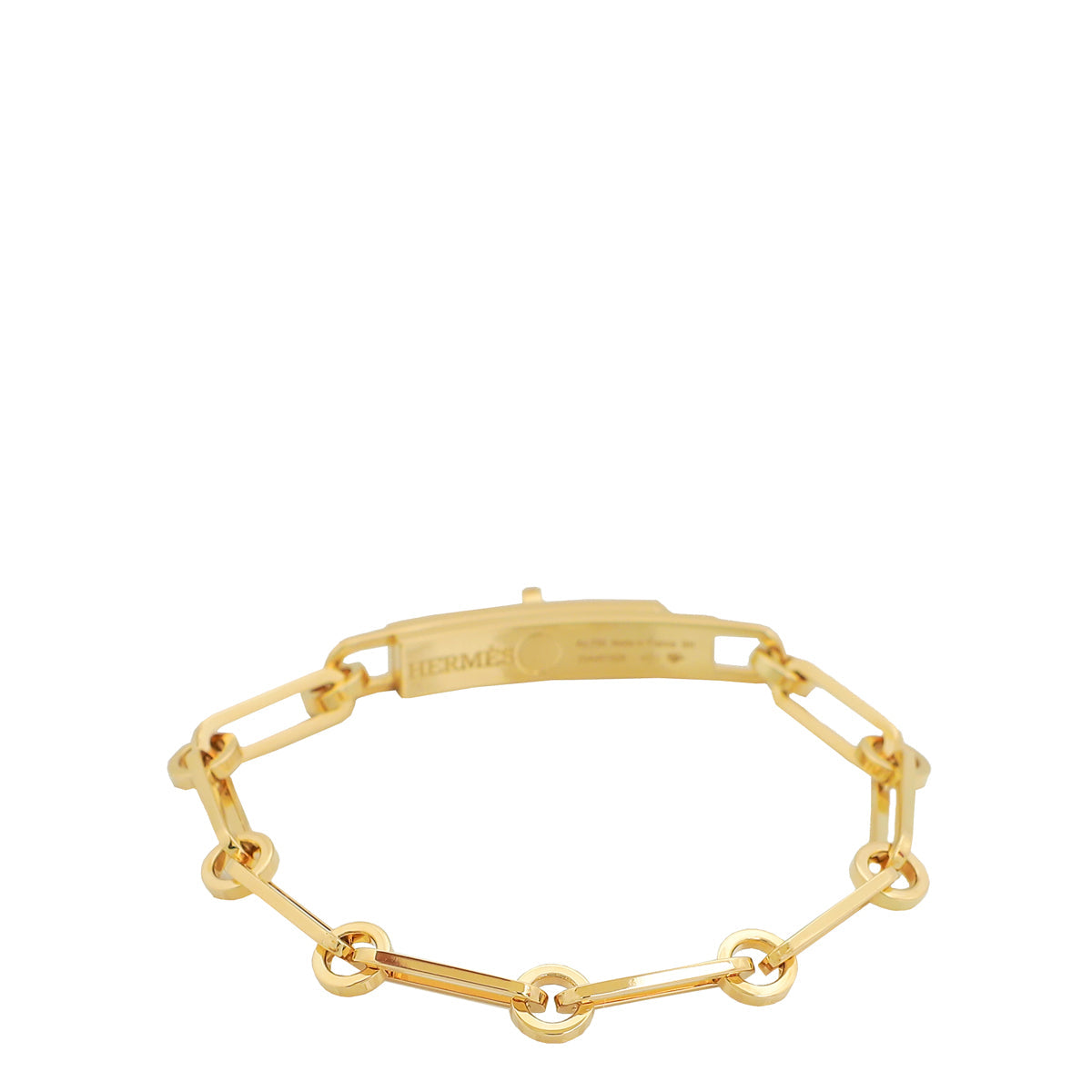 Hermes 18K Yellow Gold Kelly Chaine Diamond Small Model Bracelet
