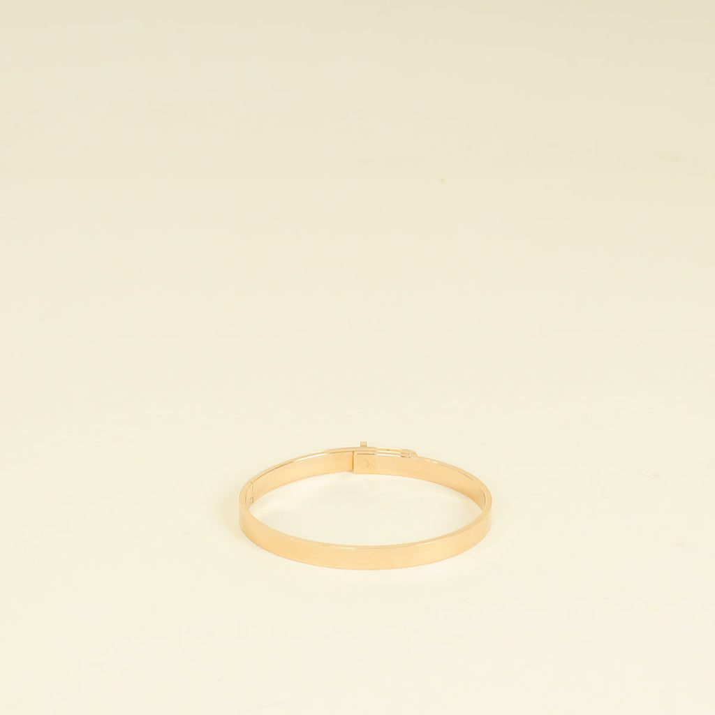 Hermes 18K Rose Gold Kelly Diamond Small Model Bracelet