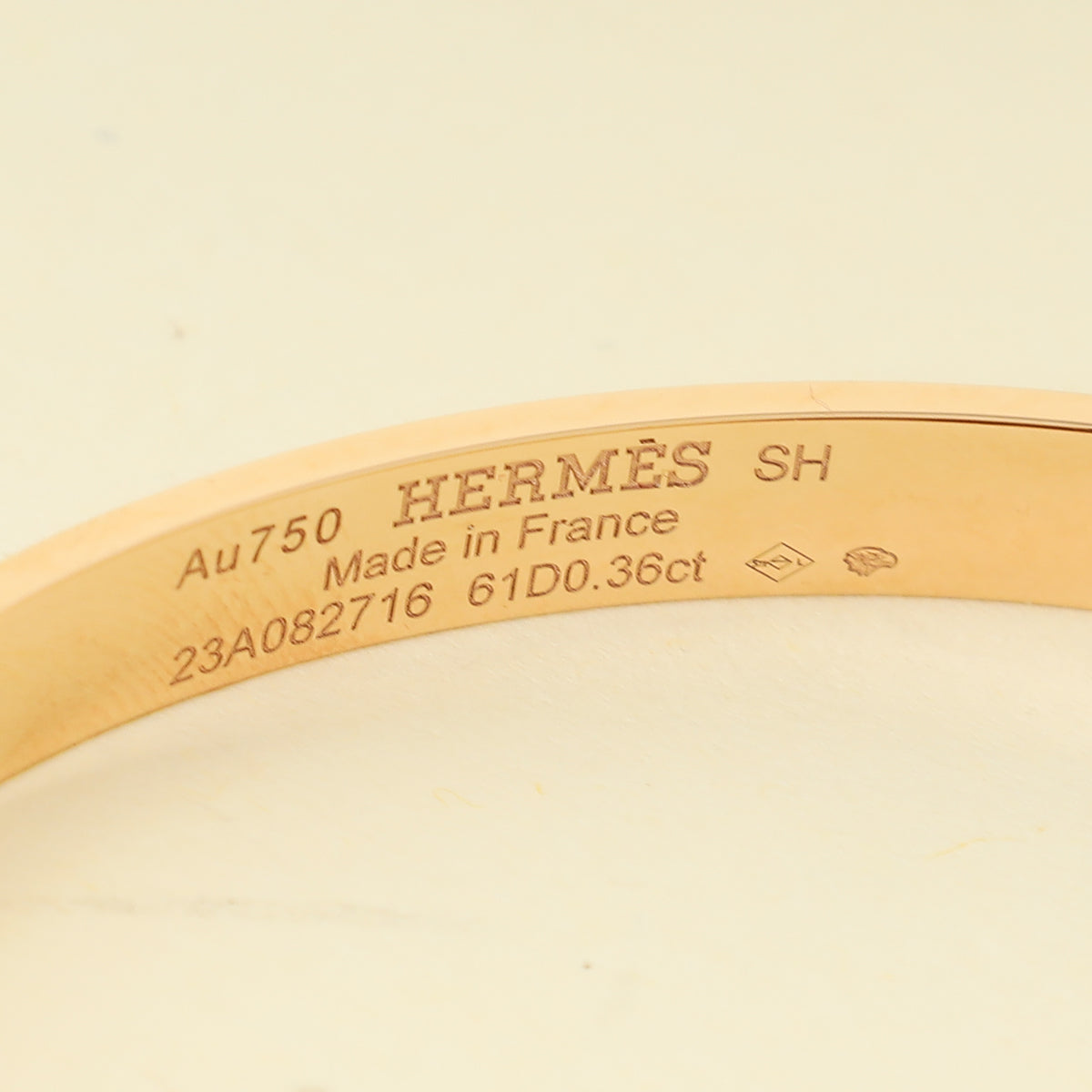 Hermes 18K Rose Gold Kelly Diamond Small Model Bracelet