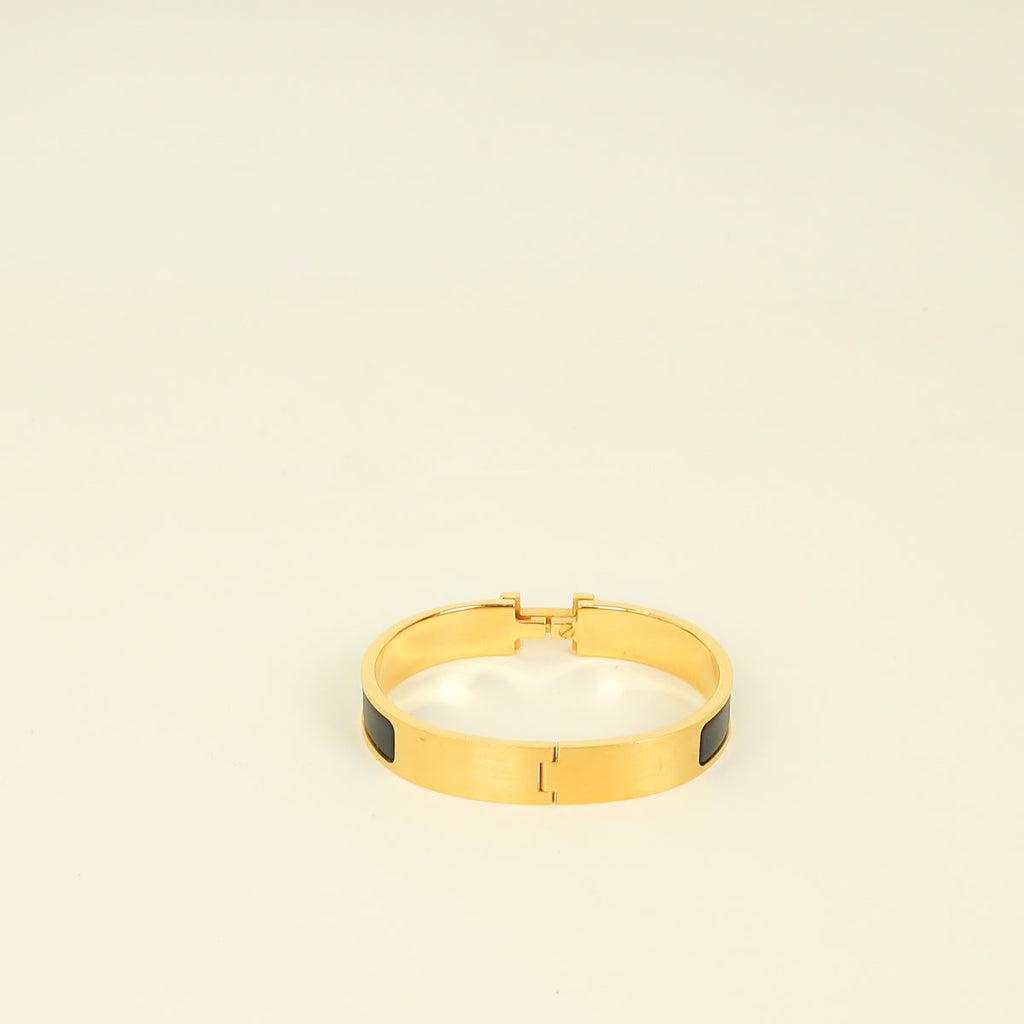 Hermes Matt Noir Clic HH Bracelet Men's