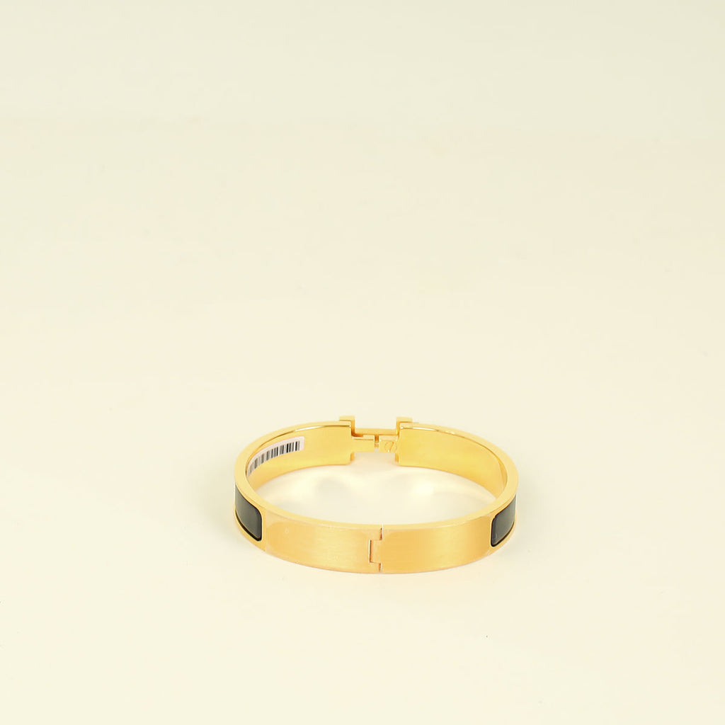 Hermes Matt Noir Clic HH Bracelet Men's