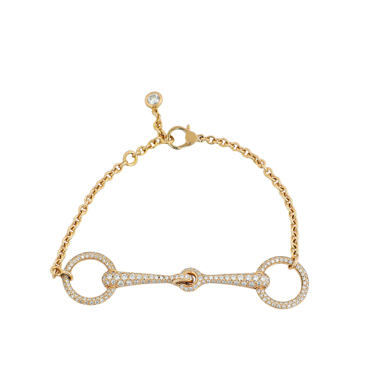 Hermes 18K Rose Gold Diamond Filet d'Or Very Small Model Bracelet