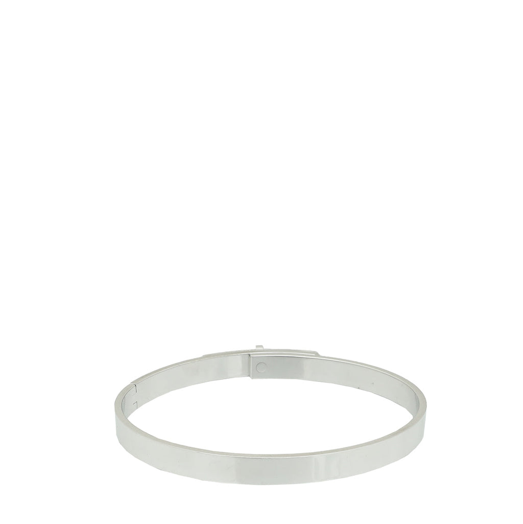 Hermes 18K White Gold Diamond Kelly Small Model Bracelet