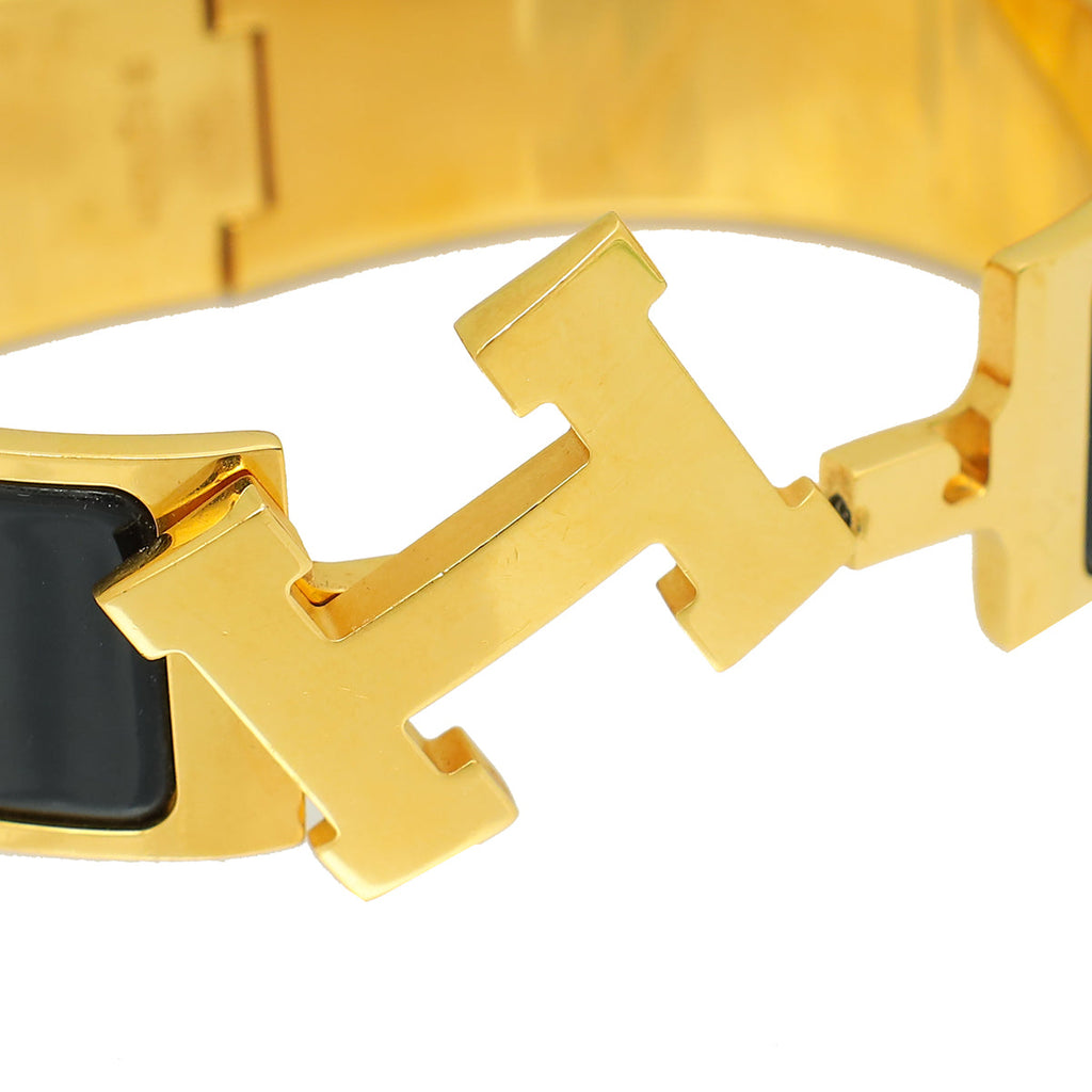Hermes Noir Clic Clac GM Bracelet