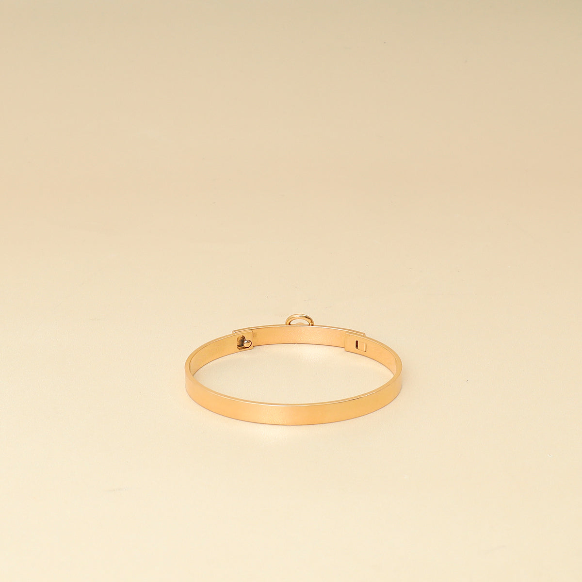 Hermes 18K Rose Gold Collier de Chien w/Diamond Small Model Bracelet 16