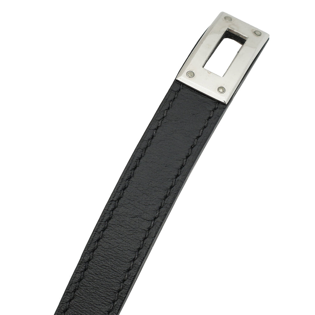 Hermes Black Kelly Double Tour Small Bracelet