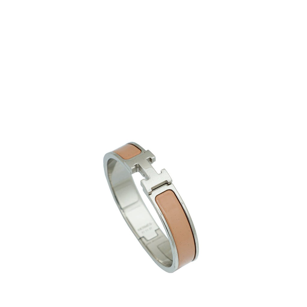 Hermes Rose Florida Clic H Bracelet