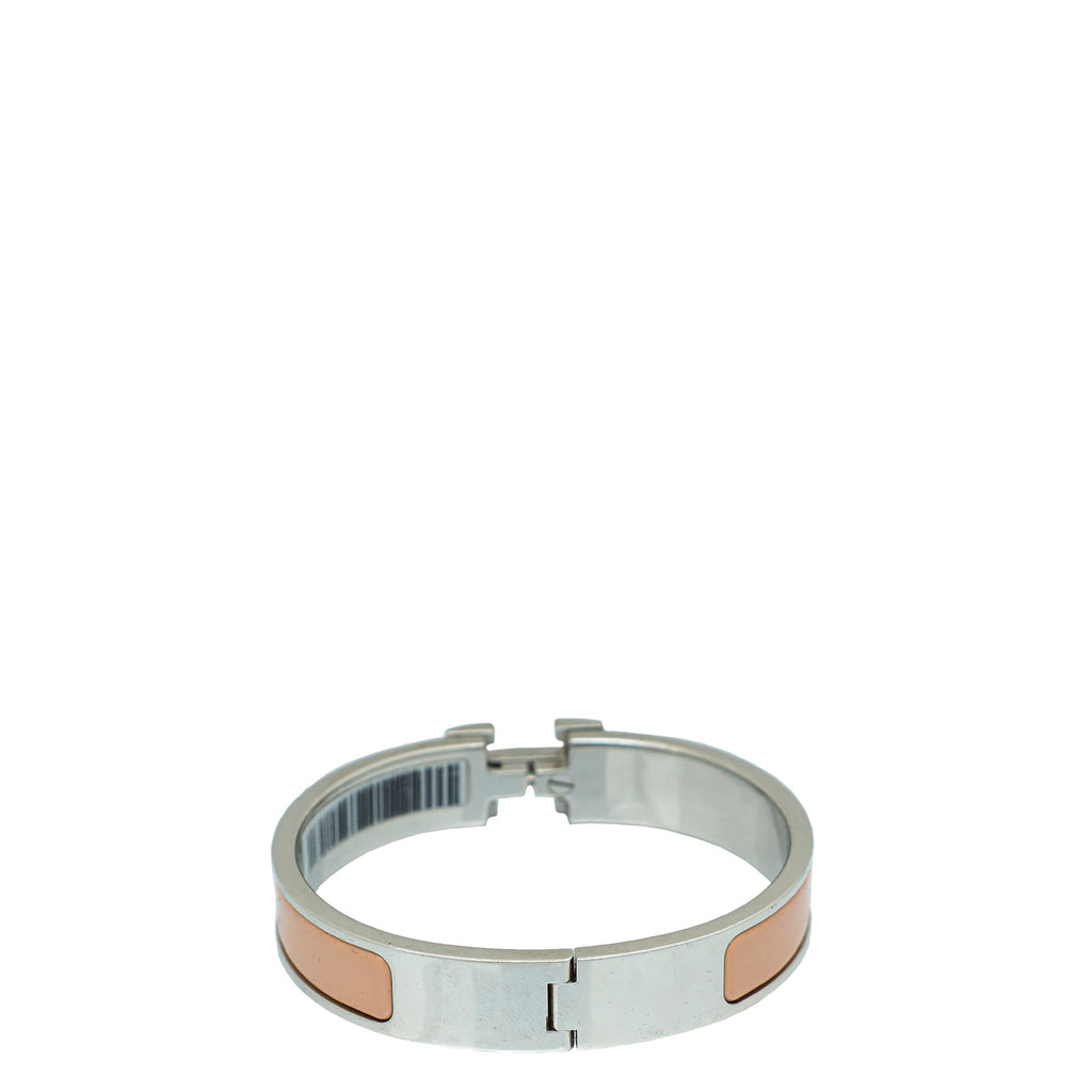 Hermes Rose Florida Clic H Bracelet