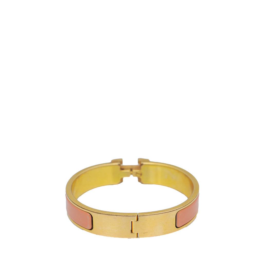 Hermes Orange Papaya Clic H GM Bracelet