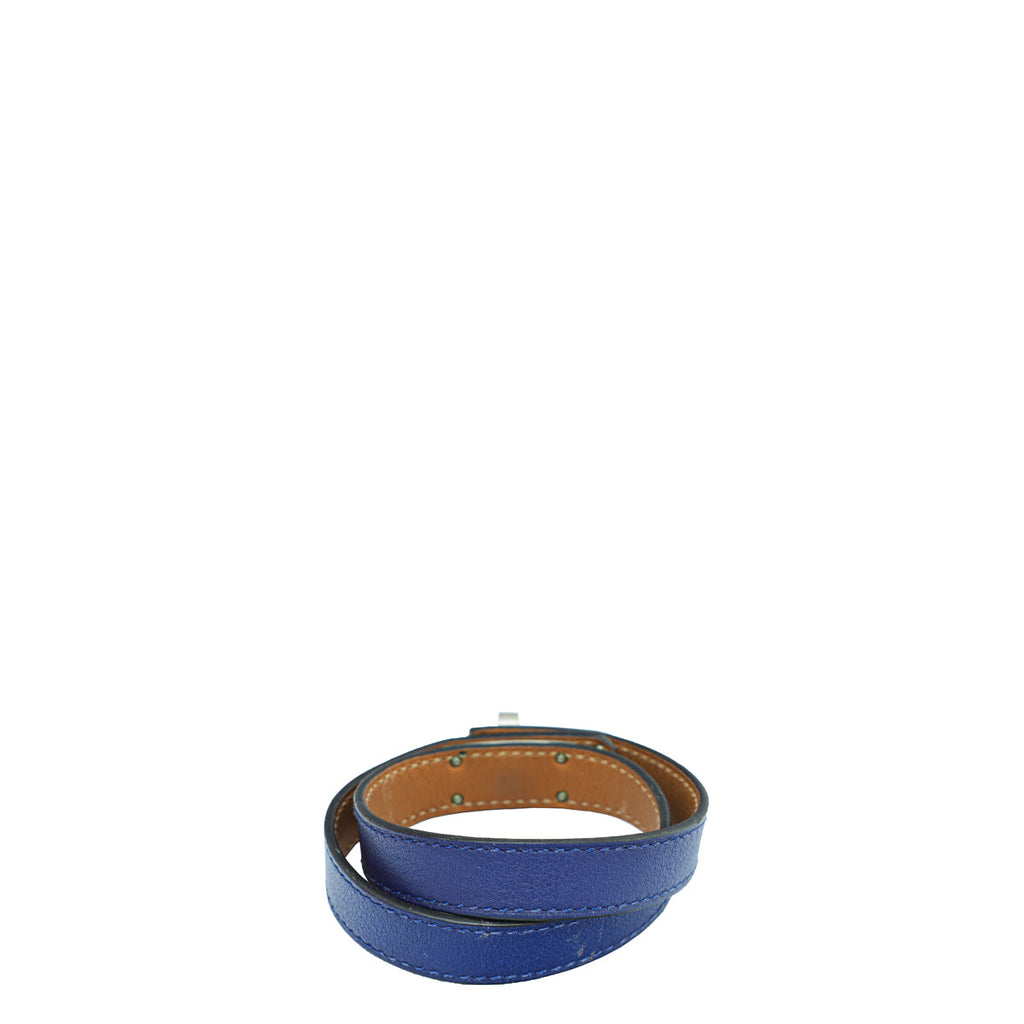 Hermes Blue Kelly Double Tour Medium Bracelet