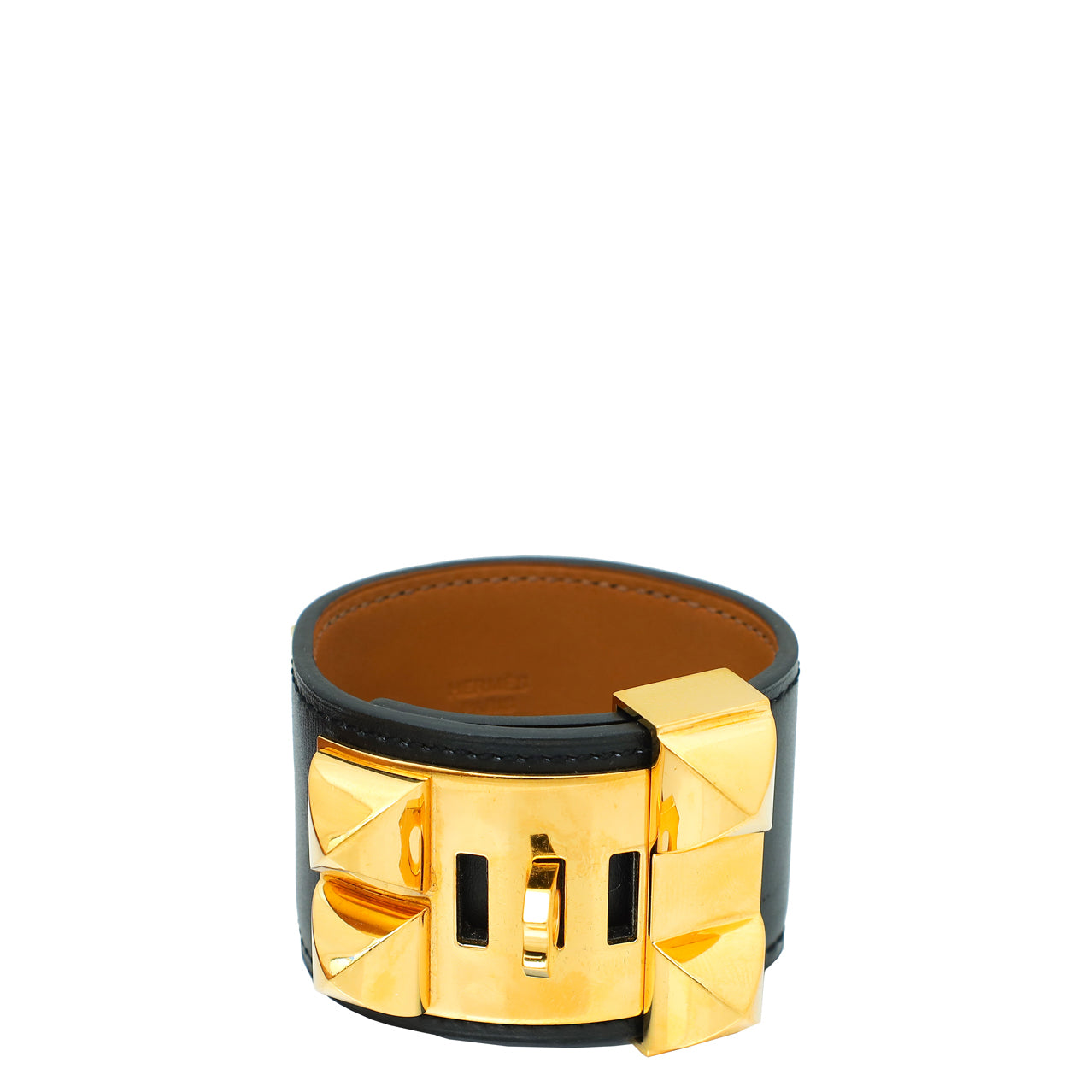 Hermes Noir Collier De Chien Small Bracelet