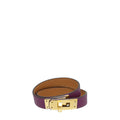 Hermes Violet Kelly Double Wrap Small Bracelet