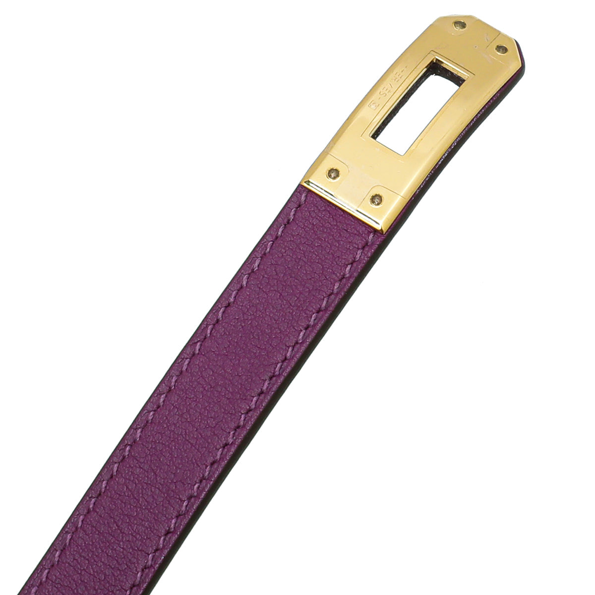 Hermes Violet Kelly Double Wrap Small Bracelet