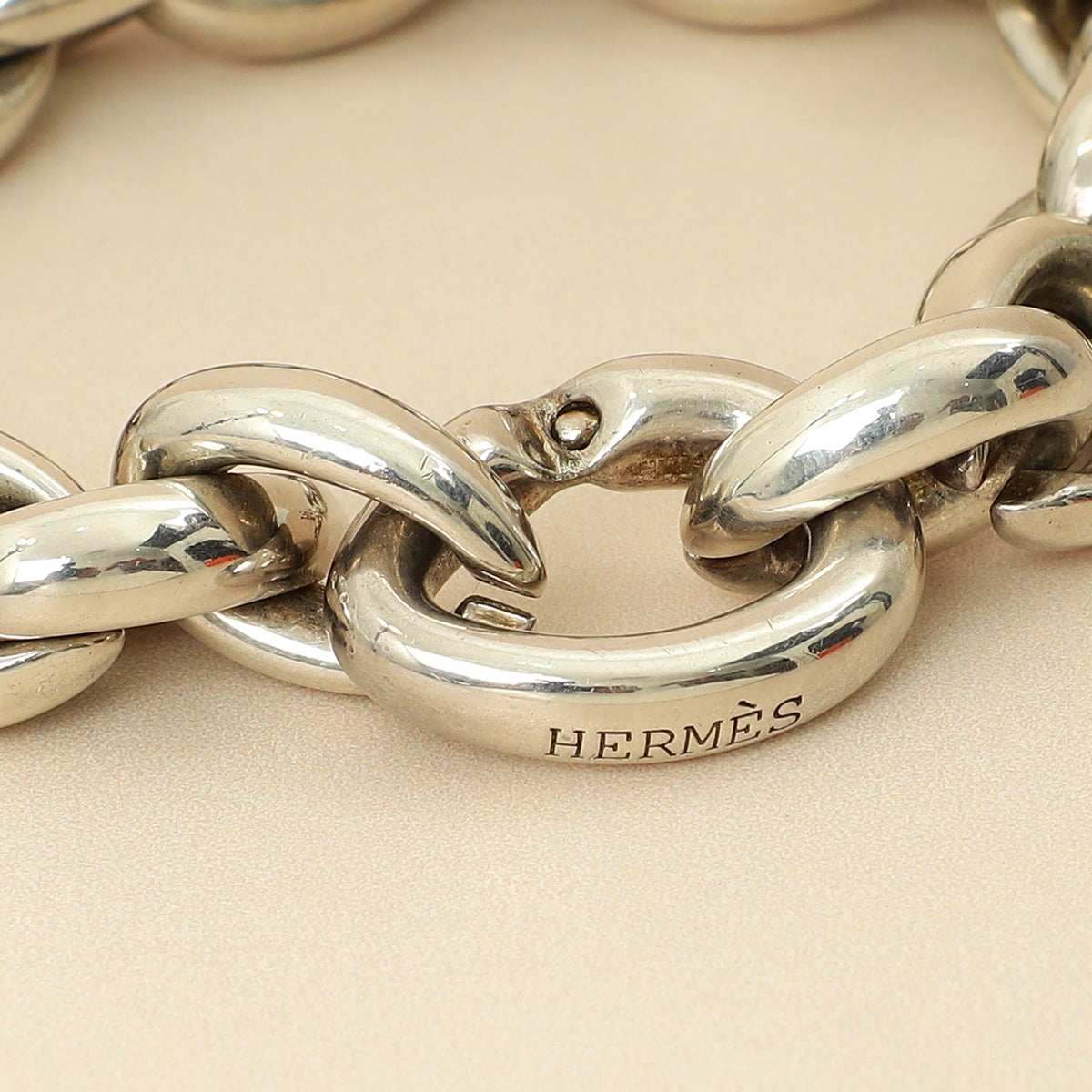 Hermes Silver Heavy Chain Links Bracelet
