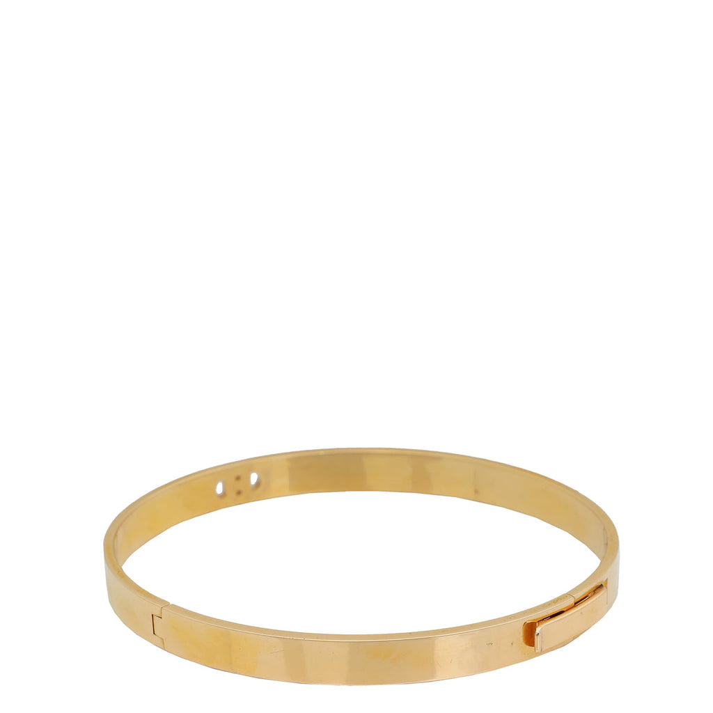 Hermes 18K Yellow Gold Diamond H D'Ancre Bracelet