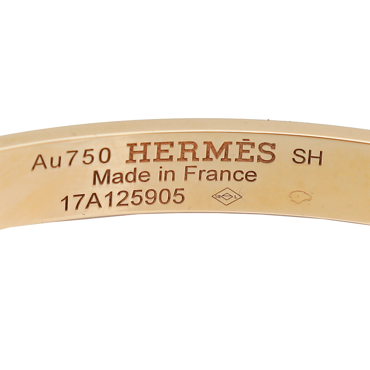 Hermes 18K Yellow Gold Diamond H D'Ancre Bracelet